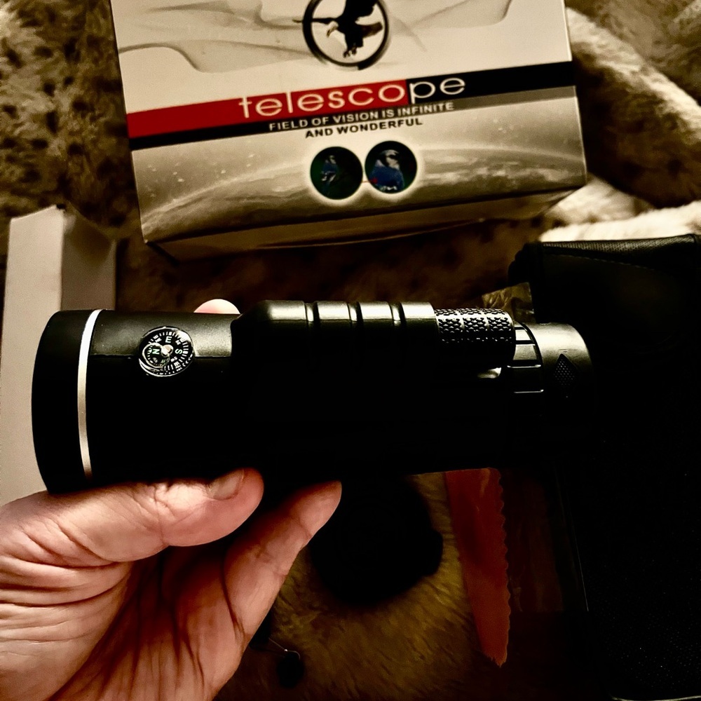 Black Monocular with Compass - Picture 4 of 6